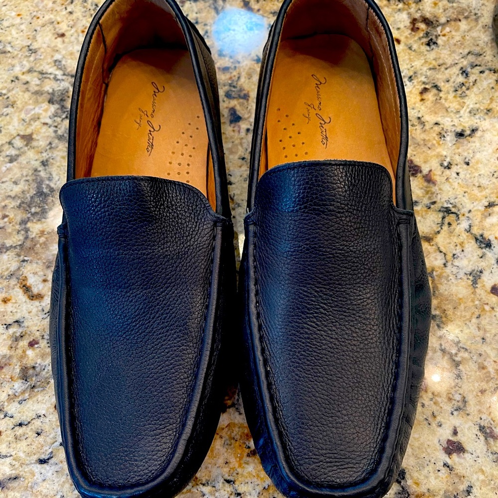 Massimo Matteo Firenze Black Saffiano Leather Driving Moc Loafers size 13